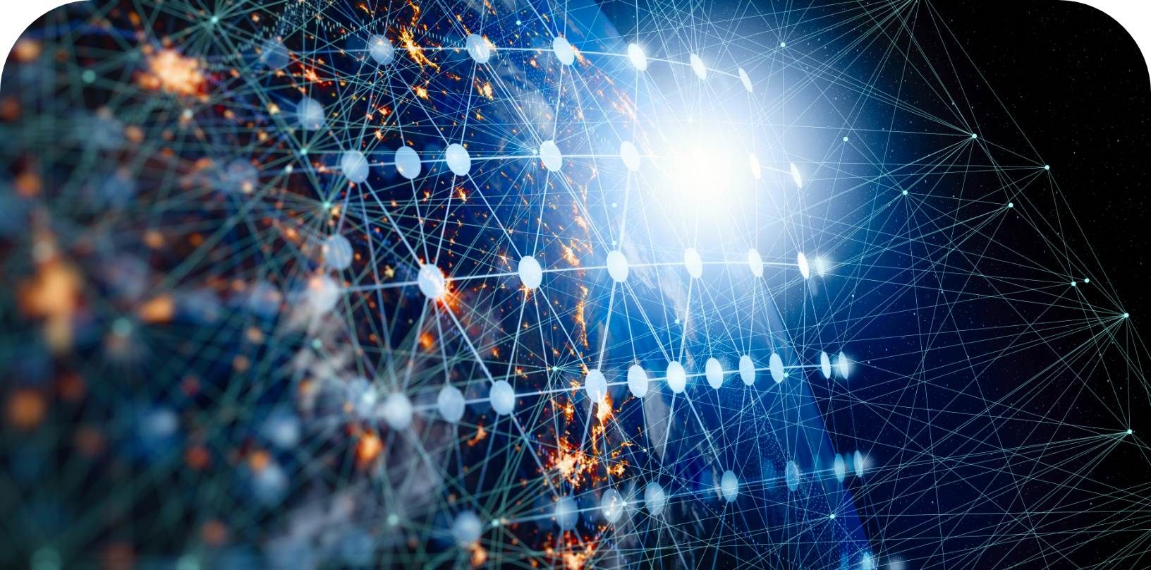 Futuristic network grid representing global payment rails